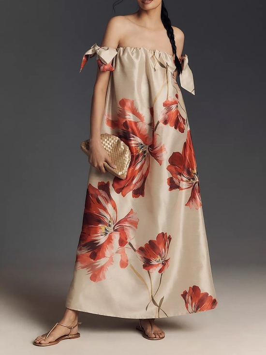 Anthropologie Dresses & Skirts - Anthropologie Hutch Iris Off-The-Shoulder Maxi Dress floral wedding size large